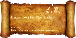 Lazarovits Melinda névjegykártya